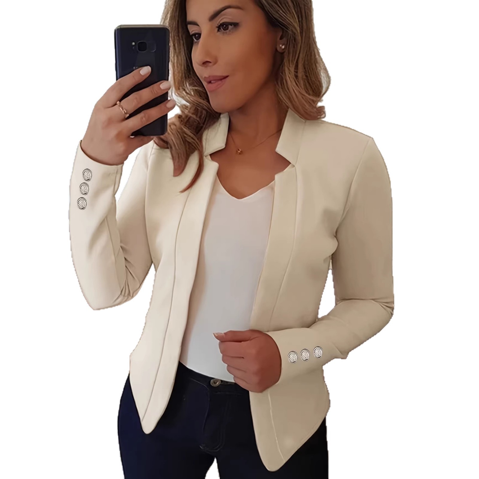 2025 European And American Fashion Women's Blazer New Casual Elegant Business Top 9601_voghion.com