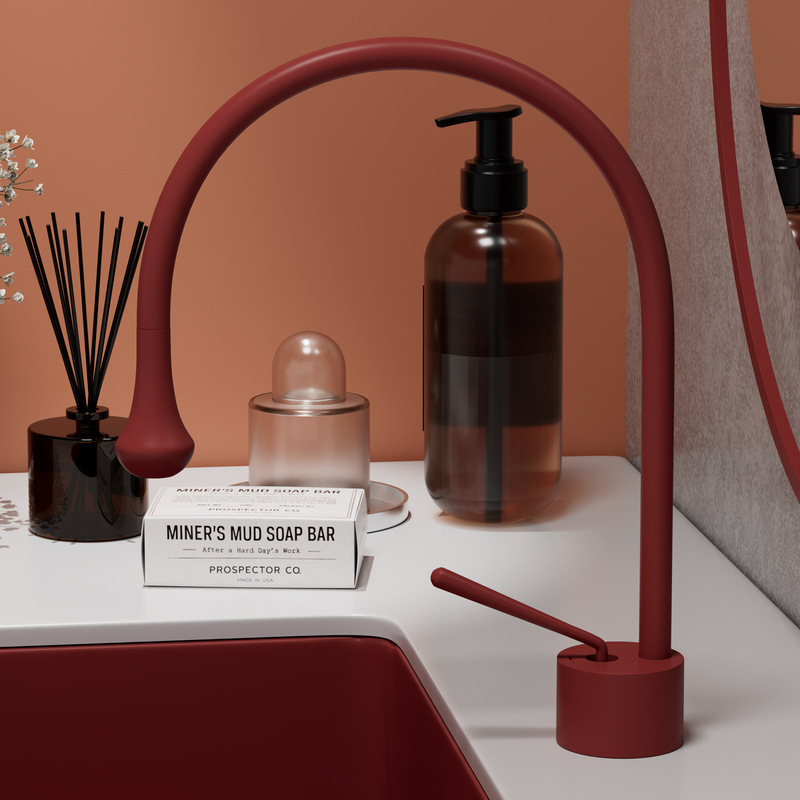 All-Copper Red Water Drop Basin Faucet for Above and Below Counter Washbasin, Hot and Cold Island Sink Faucet, Swivel and Height-Adjustable All-Copper Red Water Drop Basin Faucet for Above and Below Counter Washbasin, Hot and Cold Island Sink Faucet, Swivel and Height-Adjustable