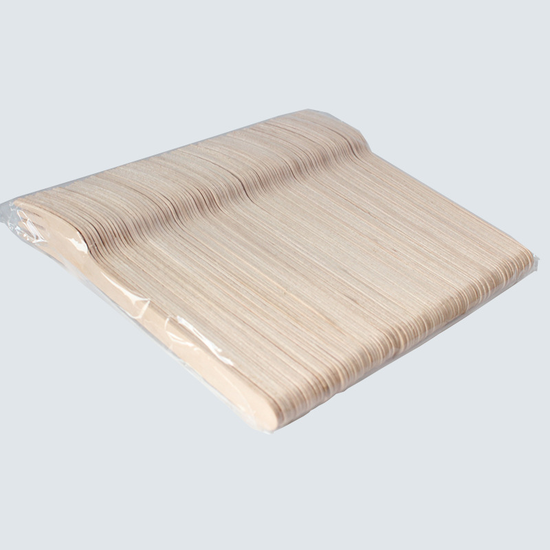 Cuchillo desechable de madera, tenedor y cuchara de tres piezas de madera protección del medio ambiente vajilla traje para llevar filete cuchillo de madera postre tenedor de madera y cuchara