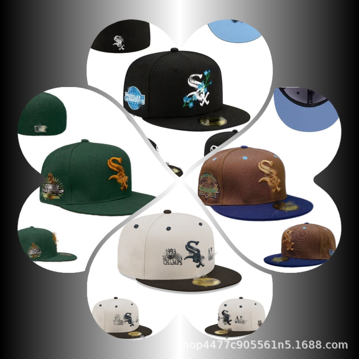 2024 nuevo estilo comercio exterior al por mayor SOX gorra de béisbol completamente sellada gorra de hip hop completamente cerrada para parejas de hombres y mujeres gorra de visera