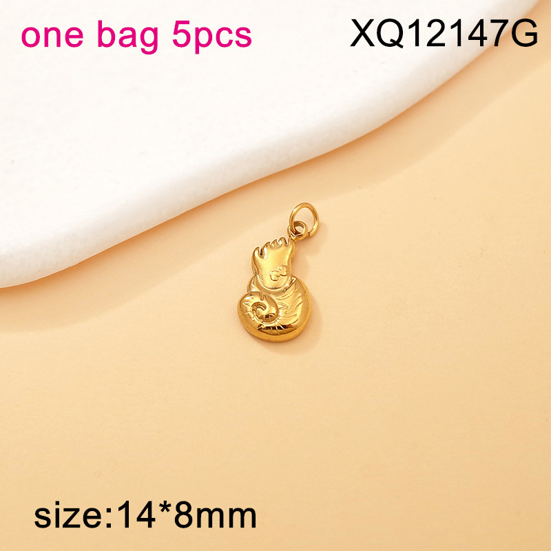 Accesorios de joyería de acero de titanio Serie de vida marina Concha Concha Estrella de mar Tortuga Collar de bricolaje Accesorios de pulsera colgante