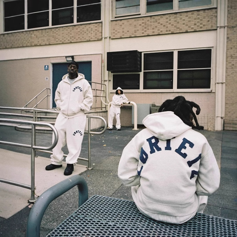 Cross-Border Popular High-Quality European and American Star Style Street Hip-Hop Embroidered Letters Hooded Sweatshirt Jacket Men's Trendy Suit