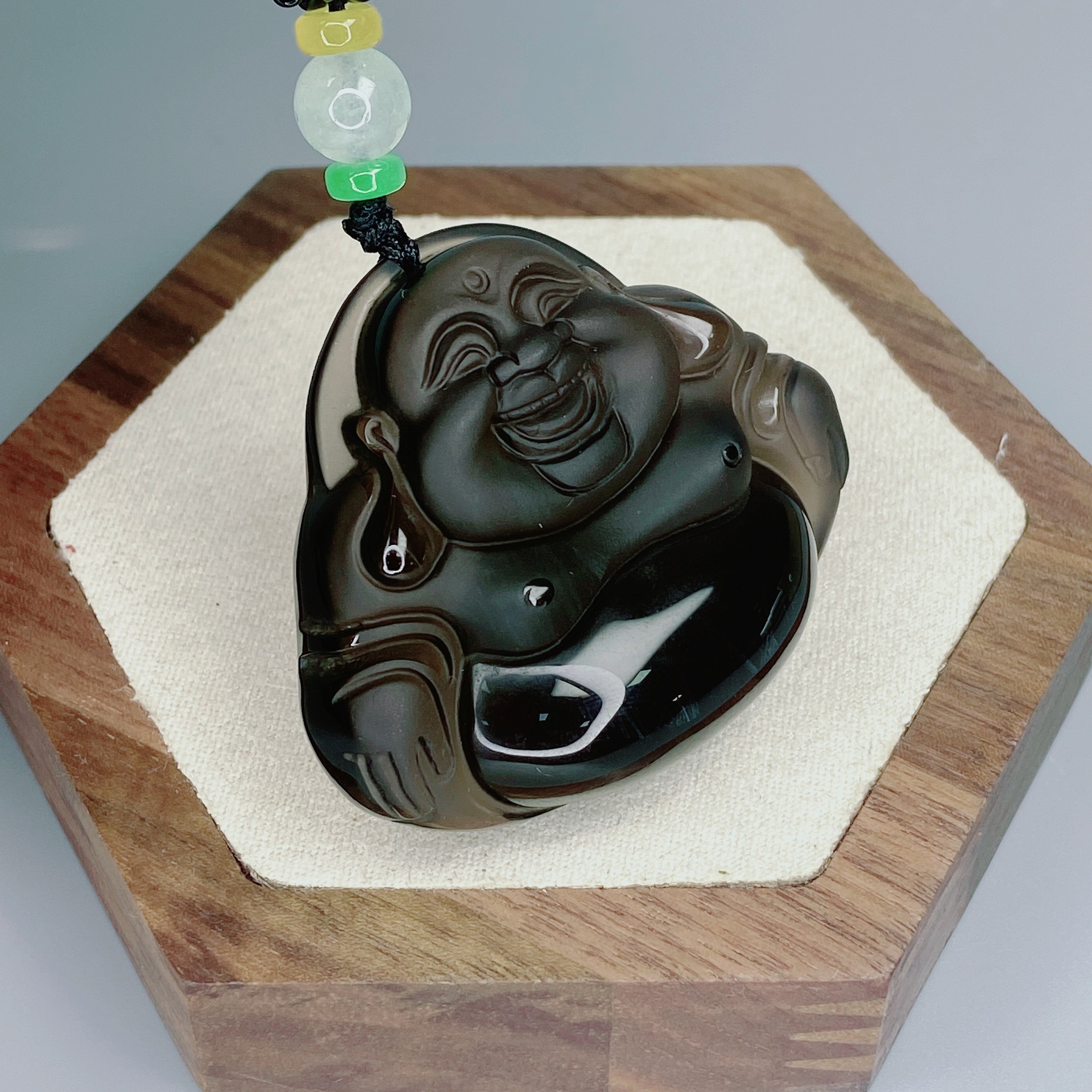 천연 얼음 흑요석 배 앉아 MAITREYA 남성 펜던트 패션 분위기 펜던트 도매 남성과 여성