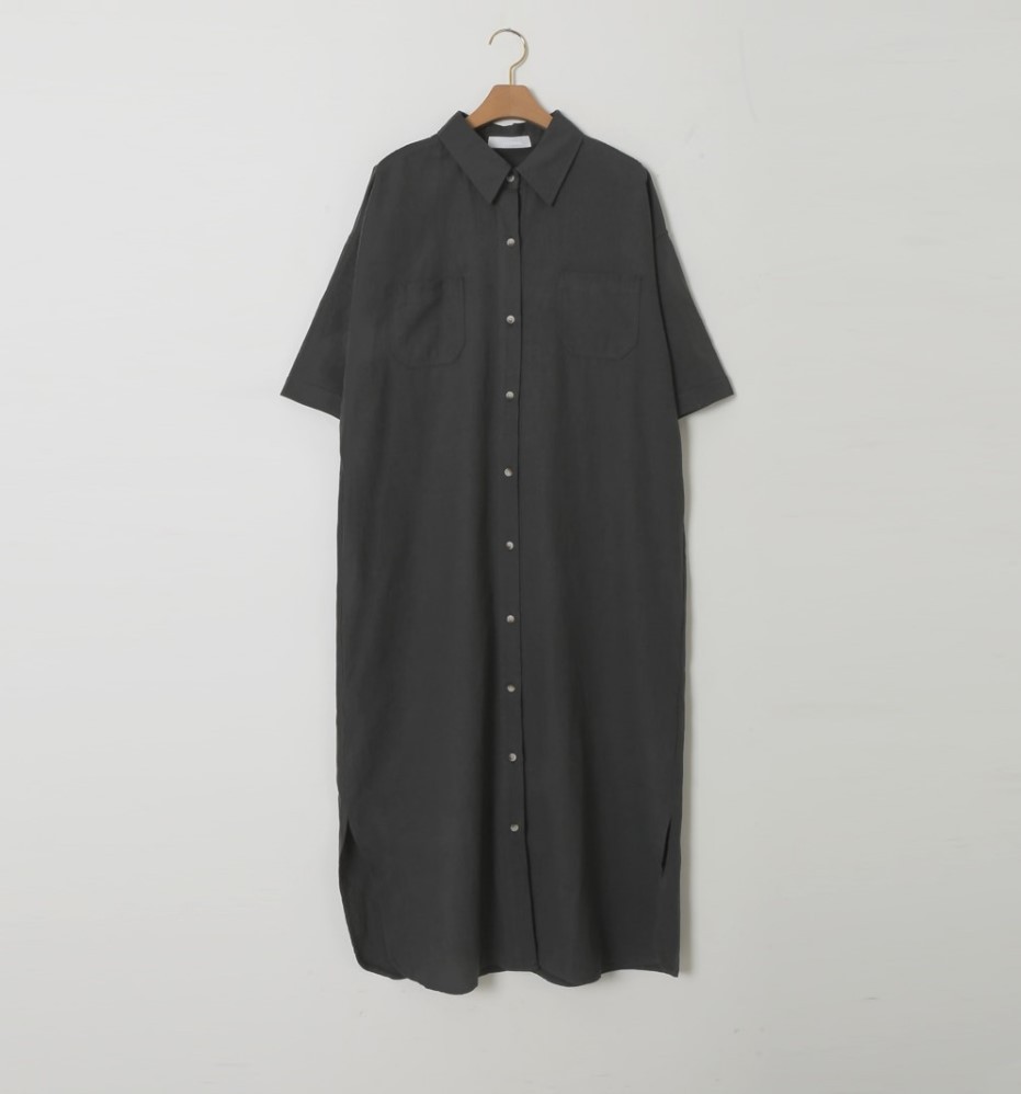 Korean Summer Short Sleeve Long Pattern Dress Loose Lazy Over The Knee Shirt Dress Women