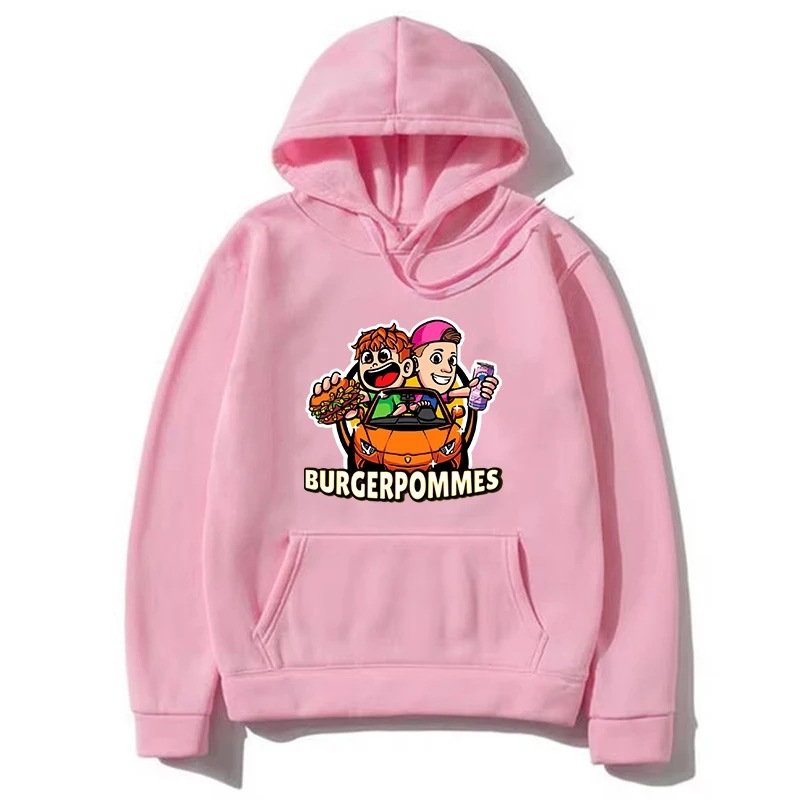 Burgerpommes Icrimax Graphic Hombre/Mujer Sudadera con capucha Nuevo Traje de calle casual de hip-hop cómodo