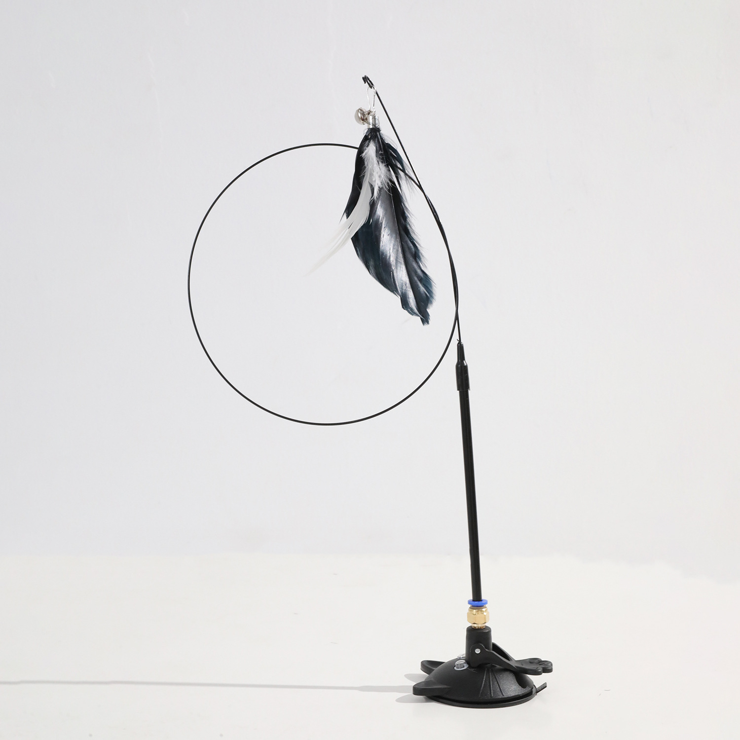 Juguete para gatos Macaron gatito potente ventosa divertida varilla larga puede sostener plumas de alambre de acero campana divertida varilla para gatos