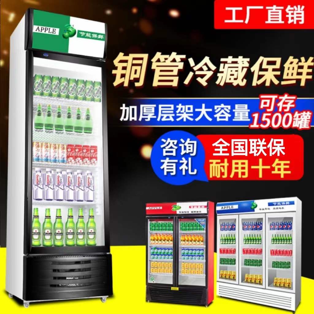 冷藏展示柜立式冰柜保鲜饮料单门双门冷饮三门商用啤酒超市冰箱