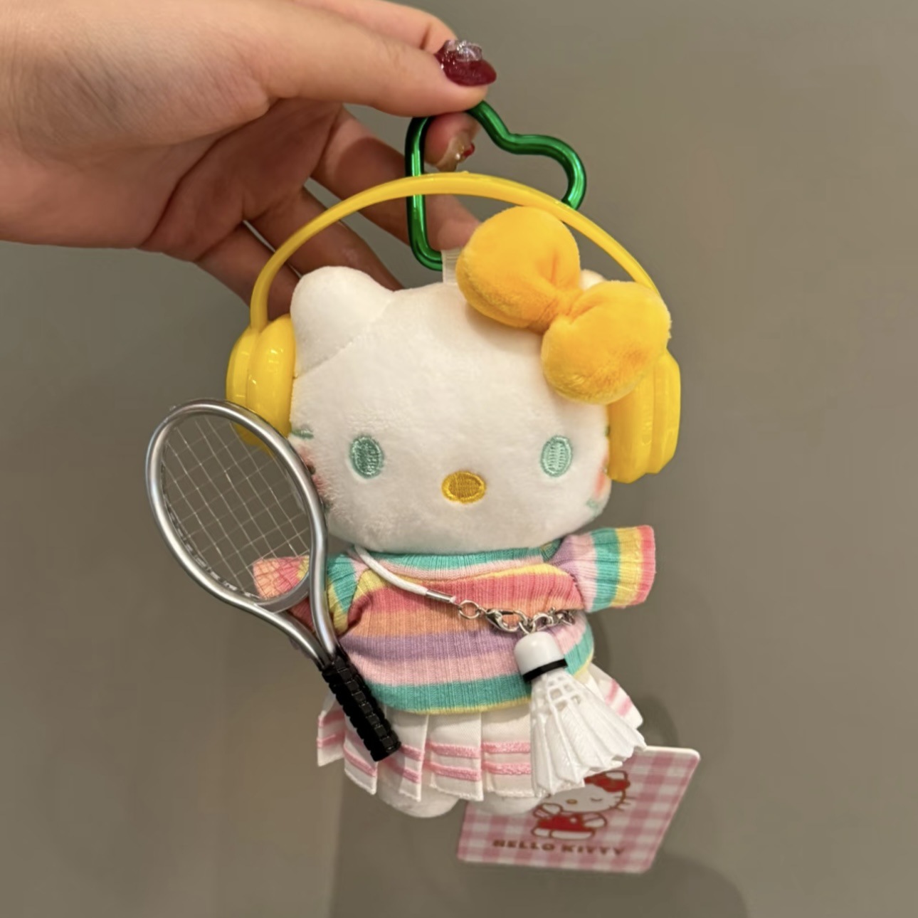 Genuino clásico KT Hello Kitty mochila bolso colgante dibujos animados lindo hellokitty llavero muñeca de felpa mujer