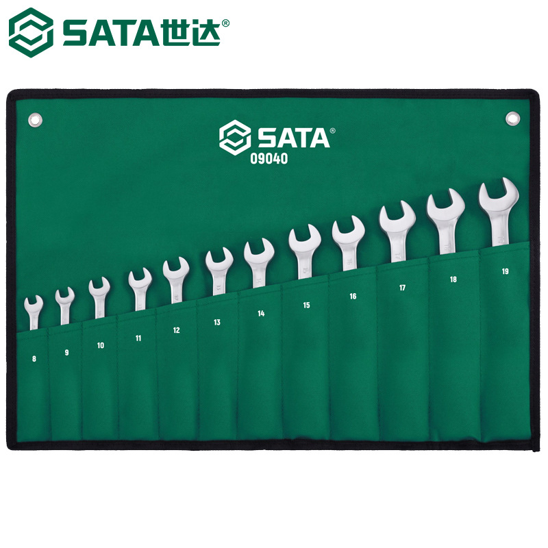 世达09040棘轮扳手固定头梅开两用快扳扳子铬钒钢12件套8-19mm