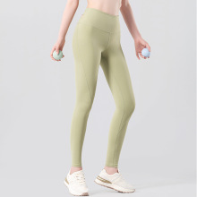 亚马逊新款欧美裸感亲肤瑜伽裤女高腰打底裤提臀蜜桃臀运动健身裤