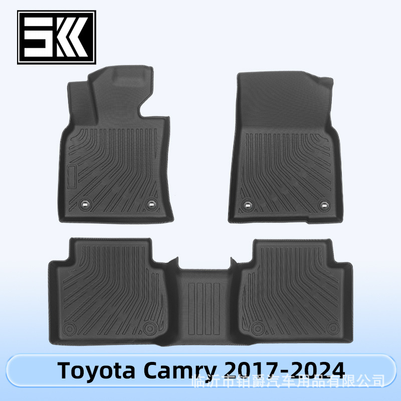 适用于Toyota camry 2017-2024 3D全天候材质TPE脚垫后备箱垫
