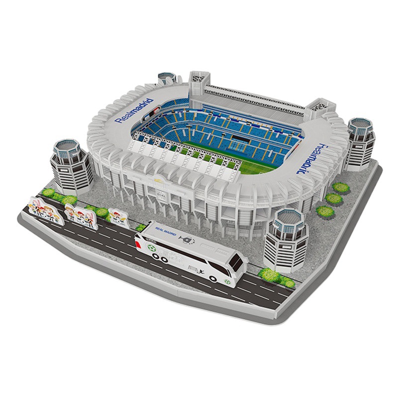 Transfronterizo dedicado 3D 3D rompecabezas campo de fútbol bernabu estadio de construcción de estadio modelo rompecabezas de juguete