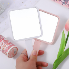 Cartoon DIY handheld makeup mirror student dorm two-in-one dressing mirror foldable two-handed handle beauty princess mirror