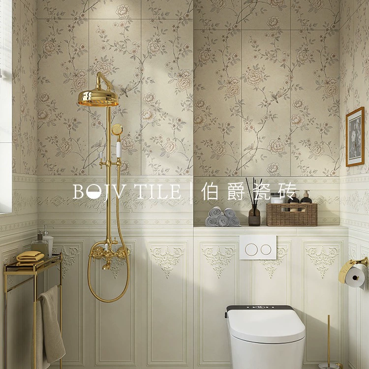 Французские ретро обои для ванной комнаты с цветочным узором под подсолнух для кухни, туалета и стен и пола в ванной.