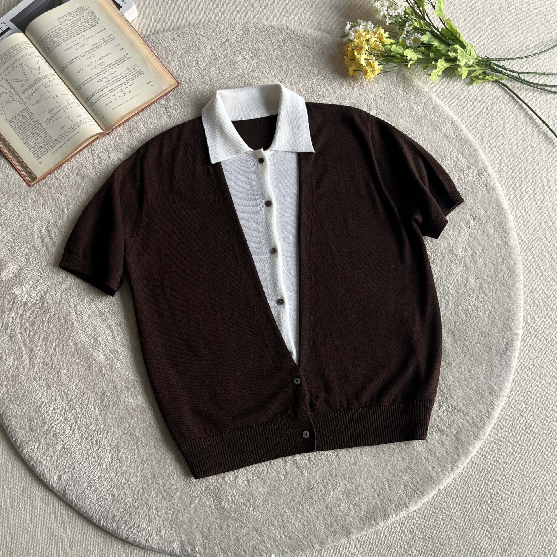 Camisas de polo de manga corta de estilo antiguo, camisetas de punto masculinas falsas de dos piezas, camisetas de hielo, camisetas de verano, fábrica transfronteriza al por mayor