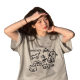 Summer Loose T-Shirt Women's Milk Silk Gray Slimming Short-sleeved Small-sized Shoulder Crewneck Top Design Sense Women's Fashion