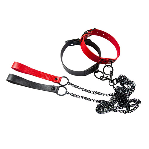 European and American punk style gothic dark personality traction rope collar all-in-one set neck collar neck collar necklace for women