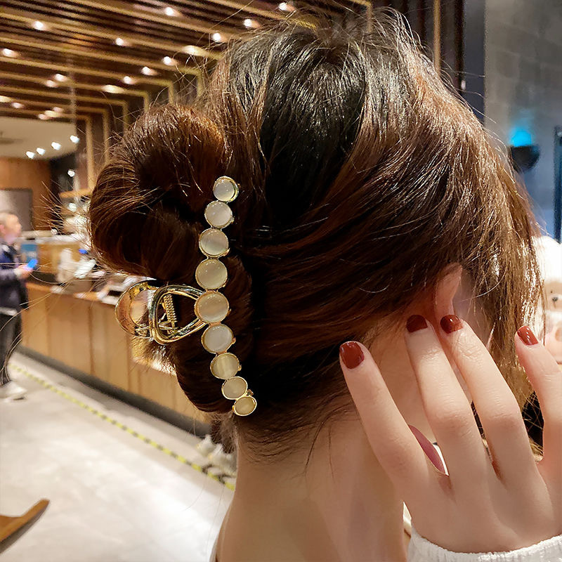 Online Influencer Fashion Cat Eye Grip Back Head Barrettes Large Korean Style Graceful and Fashionable Hairpin Shark Clip Headdress