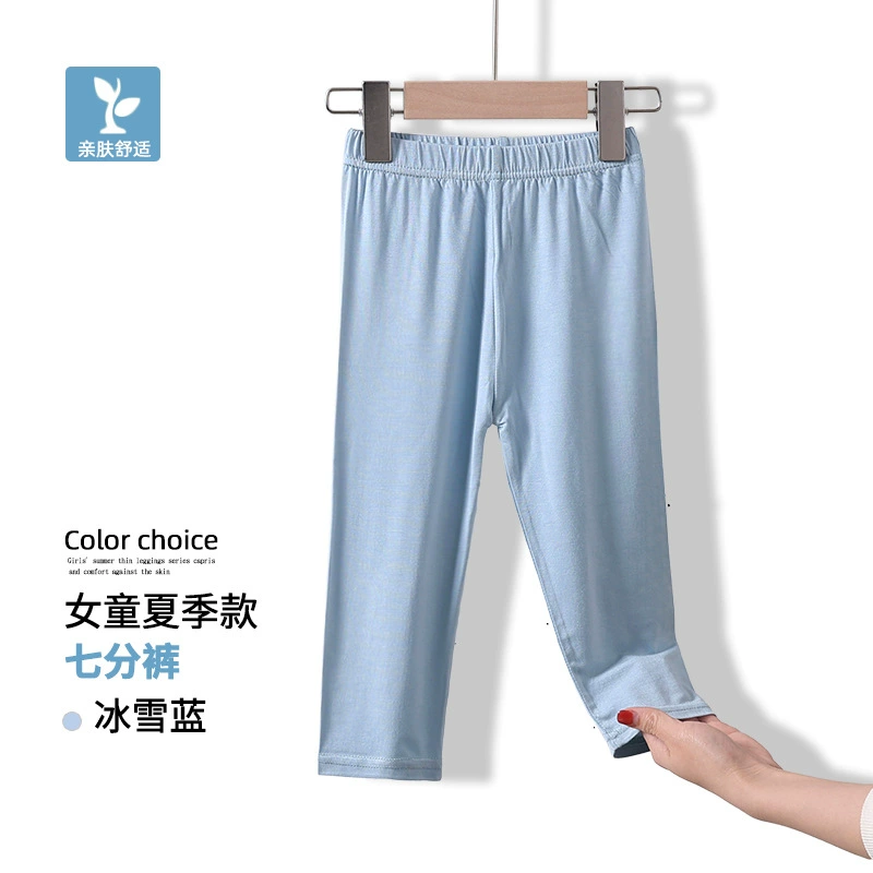 Summer leggings, black children's white colored trousers, for teenagers