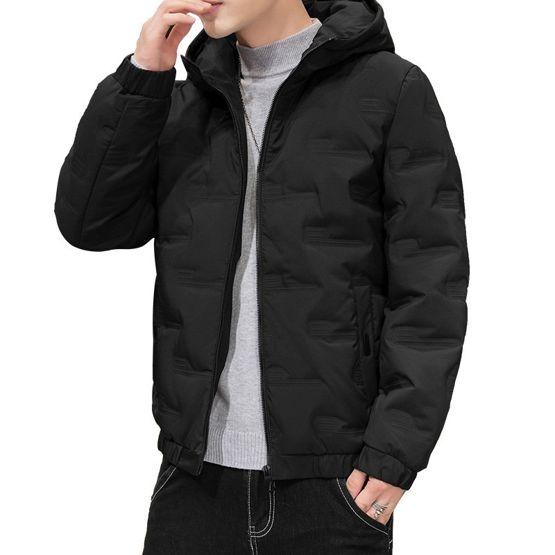 Winter 2022 New Style Cotton-padded Clothes Men's Hooded Cotton-padded Jacket Plus Velvet Thickened Fashionable Brand Down Cotton-padded Coat Youth Winter Coat