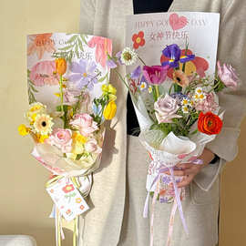 新款悦己女神印花纸鲜花包装纸氛围感花束包花材料花艺手工资材