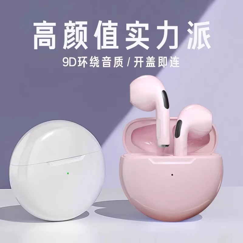 Transfronterizo nuevo Real inalámbrico Tws in-ear deportes mini juego e-deportes reducción de ruido estéreo pro6 auriculares Bluetooth