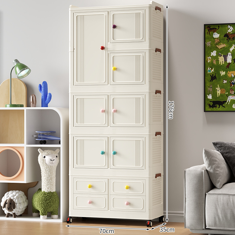 Gabinete de almacenamiento de dopamina, armario doméstico para niños, armario plegable sin instalación, caja de almacenamiento de ropa, juguetes, artículos diversos