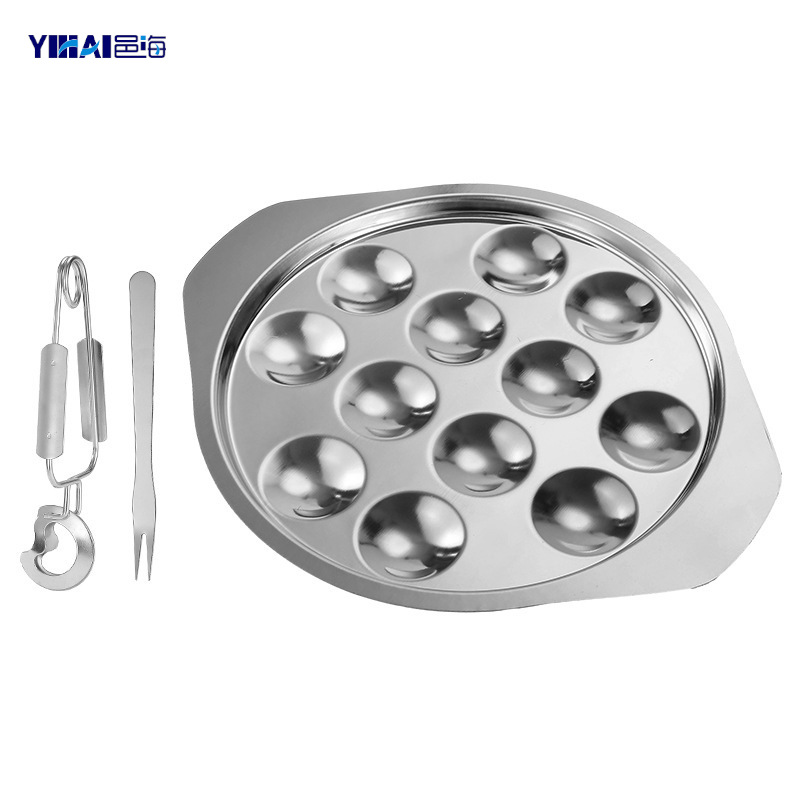 Caracol de acero inoxidable Placa de tornillo a la parrilla vajilla Concha clip tenedor comer mariscos alimentos Herramientas 3-piece Conch Placa de tornillo de campo
