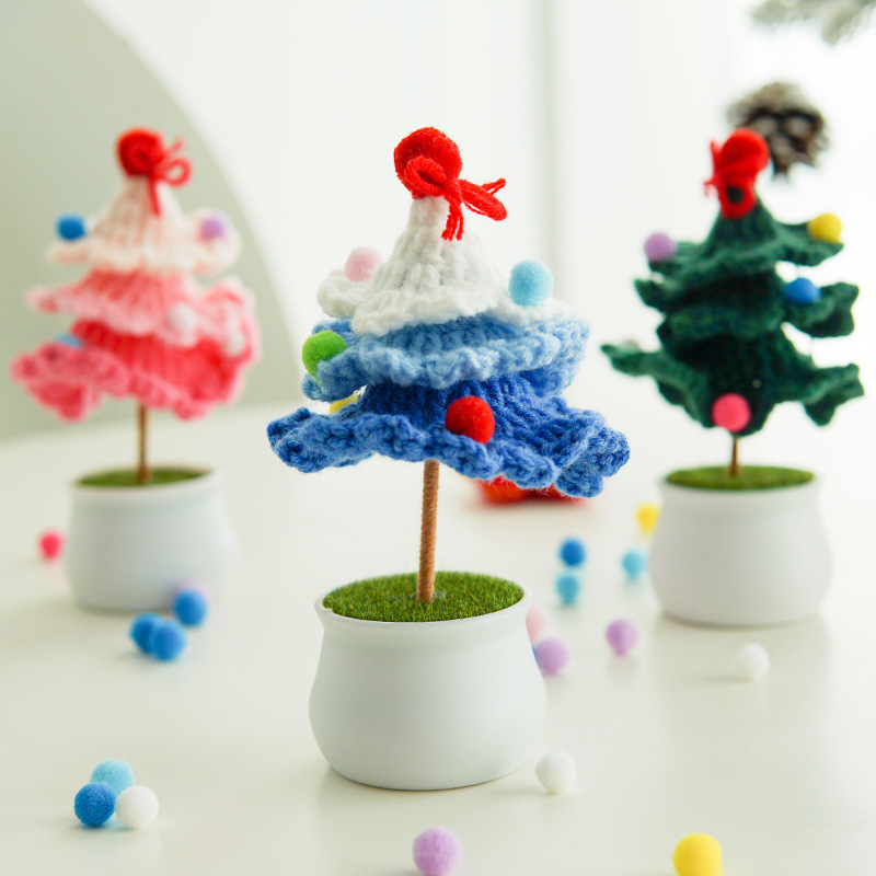 Christmas Festival Christmas Tree Pattern Christmas Nordic Style Cute Modern Style Christmas Tree Yarn Party Festival