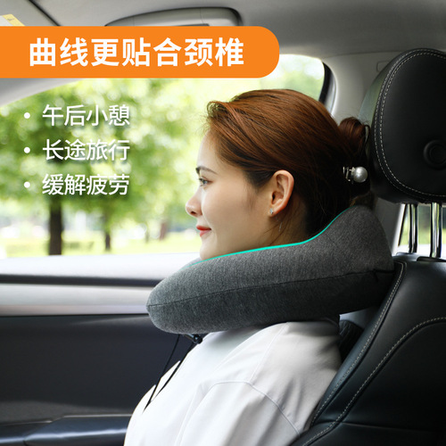 Cross-border best-selling u-shaped pillow neck pillow memory foam travel pillow slow rebound airplane pillow storage portable neck pillow u-shaped pillow