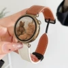 Litchi pattern magnetic buckle-brown milking white