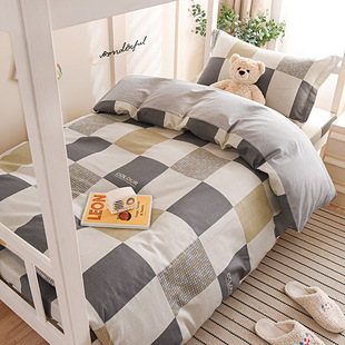 Gold List Nomination Cotton Printed Student Dormitory Bunk Bed Six-Piece Set Pure Cotton Children's Cartoon Three-Piece Set Wholesale