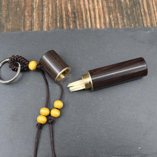 Creative purple sandalwood toothpick holder portable toothpick jar portable syringe storage solid wood toothpick box manufacturer wholesale