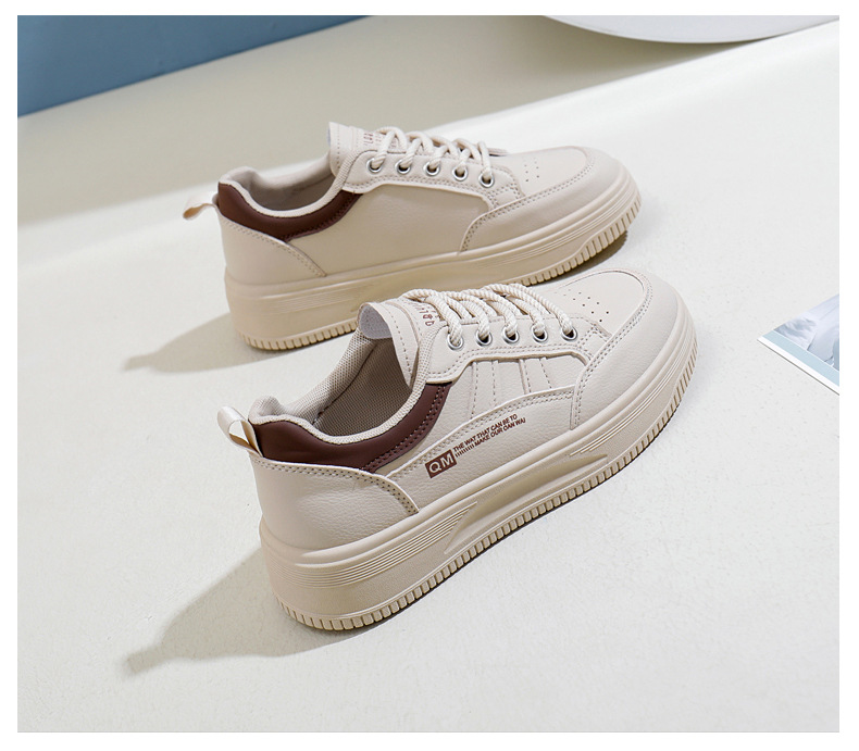 White Platform Sneakers For Women Casual Height Increasing Shoes_voghion.com