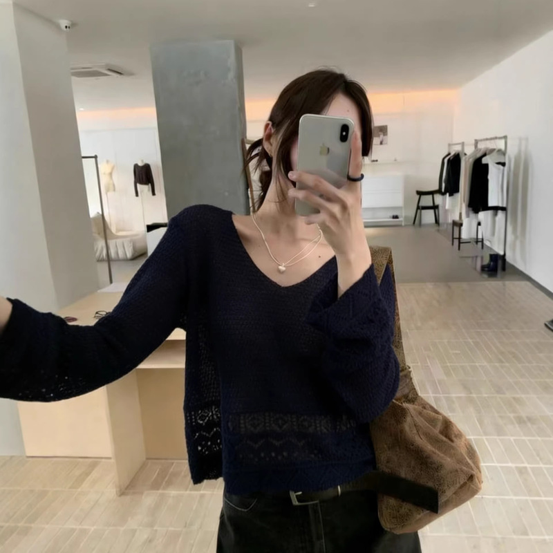 Guangzhou Imis* High-End Products! 2026 Spring/Summer Collection, Chic V-Neck Hollow-Out Design, Sun-Protective Commuter Air-Conditioning Cover-Up for Women