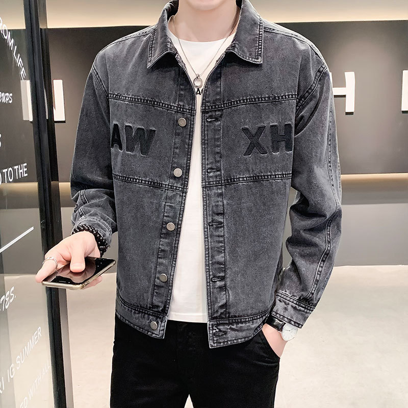 2025 New Spring and Autumn Denim Jacket for Men, Korean Style Trendy Embroidered Stylish Casual Retro Versatile Top 2025 New Spring and Autumn Denim Jacket for Men, Korean Style Trendy Embroidered Stylish Casual Retro Versatile Top