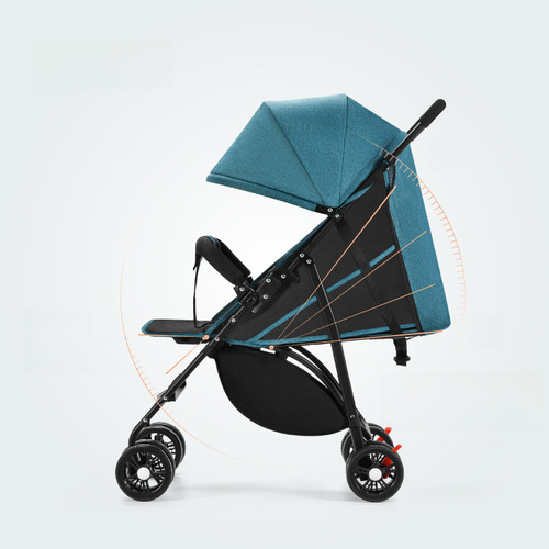 Wholesale convertible stroller, suitable for sitting and lying, ultra-light and portable folding baby stroller, four-wheeled children's pushchair