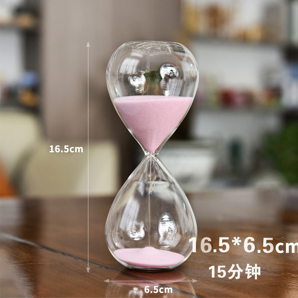 Nordic hogar vidrieras reloj de arena temporizador 15 30 minutos decoración creativa flor seca Fábrica al por mayor image 8