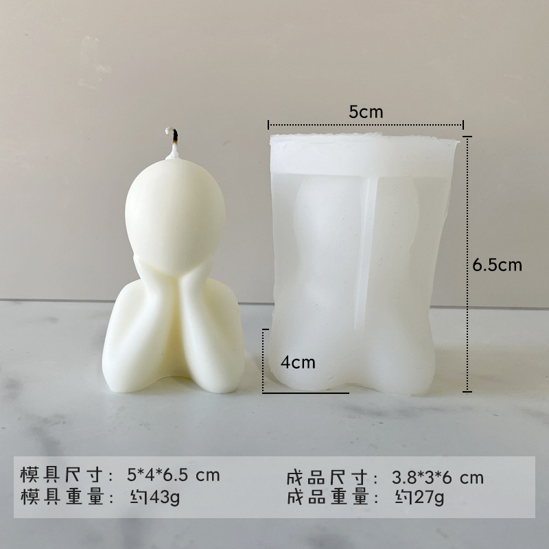 Branquias familia vela molde de silicona DIY aromaterapia retrato humano abstracto hecho a mano jabón decoración yeso