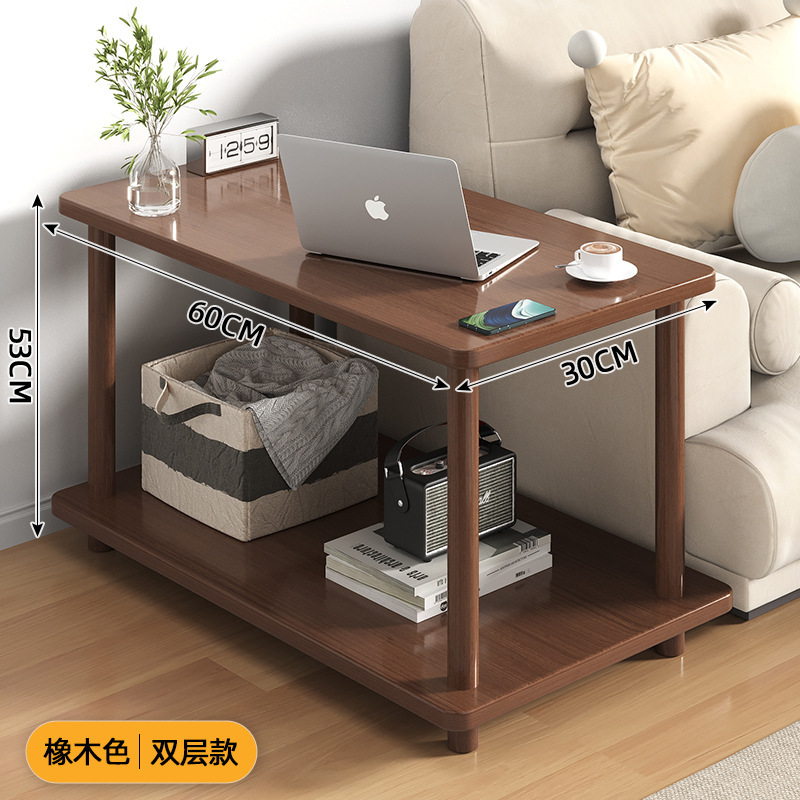 ソファサイドテーブル、シンプルな二層コーヒーテーブル、小さなテーブル、シンプルな賃貸住宅、家庭用の小さなベッドサイドテーブル、収納ラック|undefined
