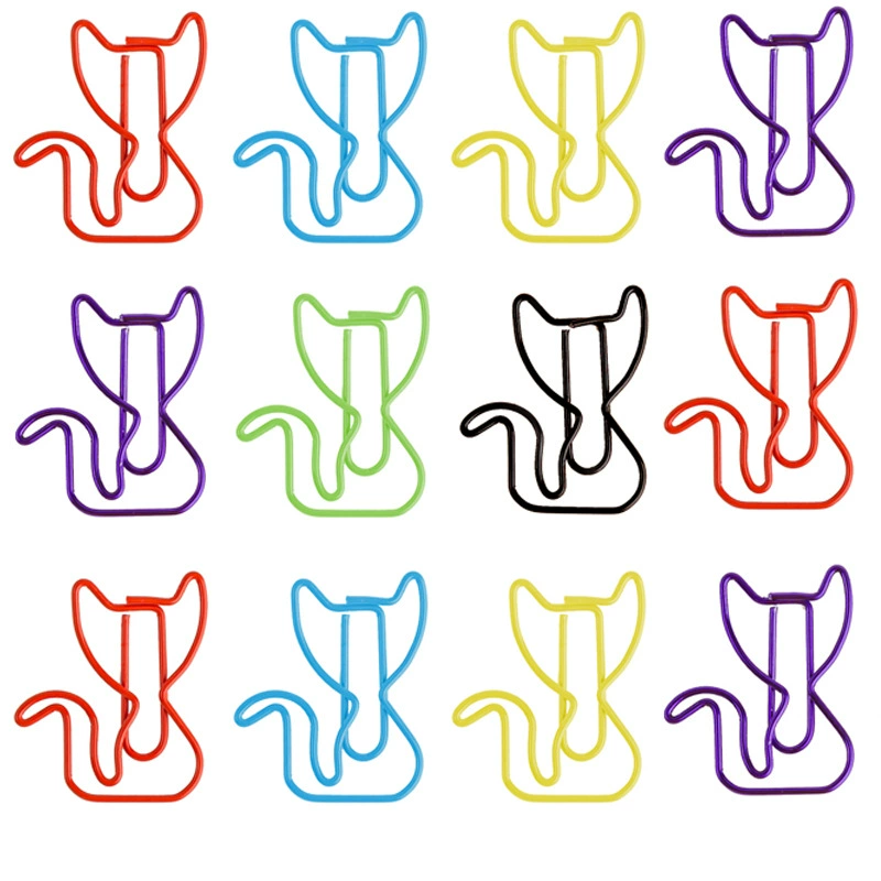 Трансграничные цветные кошачьи скрепки металлические рулонные хвосты животных кошачьи скрепки забавные милые офисные закладок производители