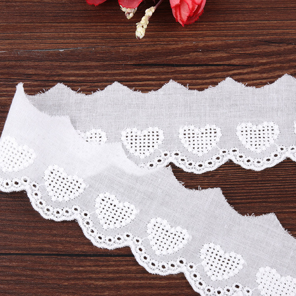 Classic cotton lace accessories 4.8cm love embroidered cotton thread…