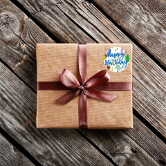 500/卷生日快樂不乾膠貼紙標籤辦公文具裝飾標籤封口貼#1A-A213