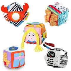 Daily life simulation plush fabric building blocks Baby zipper shoelace cognitive toy square ball