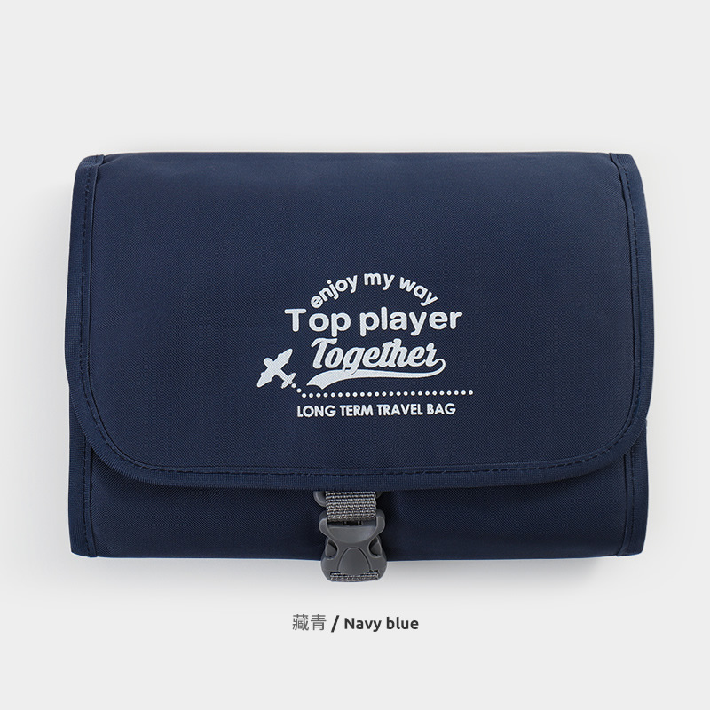Bolsa de lavado portátil de viaje Bolsa de cosméticos portátil Bolsa de almacenamiento de cosméticos de gran capacidad Gancho impermeable plegable impermeable