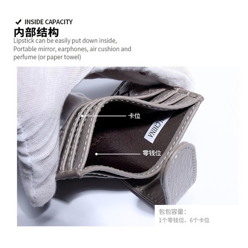 Summer new hand-woven bag solid color simple coin purse small and exquisite ultra-thin multi-card slot card holder card holder for women