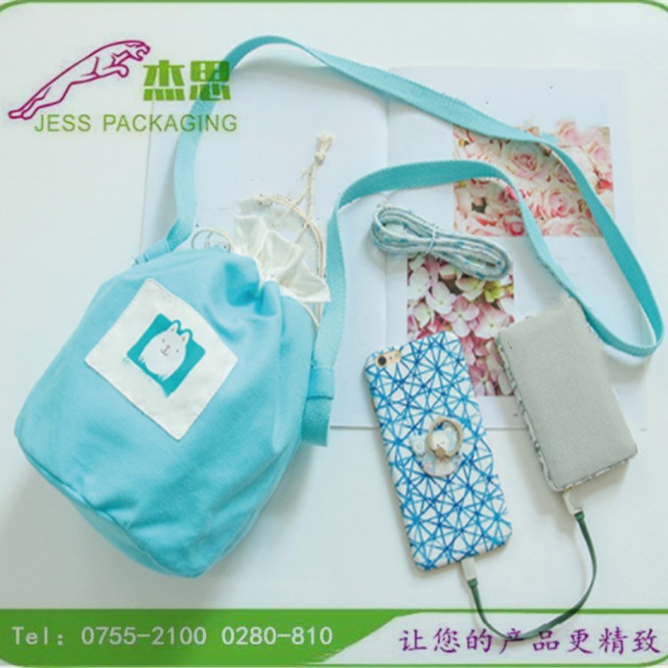 设计新款帆布水桶斜跨包潮流时尚抽绳束口袋单肩包量大从优