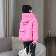 外贸棉衣女短款立领2022冬季新款韩版口袋宽松加厚棉服外套潮批发