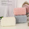 High quality cream handheld cosmetic bag to go out, capacious storage bag