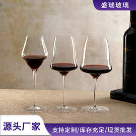 新款云朵红酒杯人工吹制酒店餐厅会所无铅水晶玻璃超薄细杆高脚杯